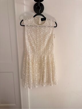Simone Rocha Ivory Floral Lace Sleeveless Dress Top